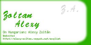zoltan alexy business card